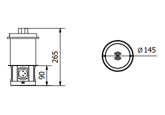 Подовжувач врізний GTV COMFORT PLUS індукційна зарядка, 4x роз. schuko, 2xUSB, 2xRJ45, 5W, 1,5м, чорний