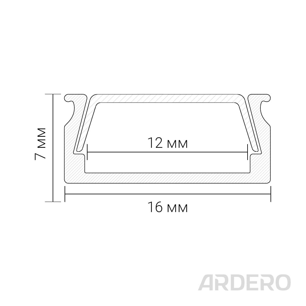 Профіль для світлодіодної стрічки Ardero CAB262