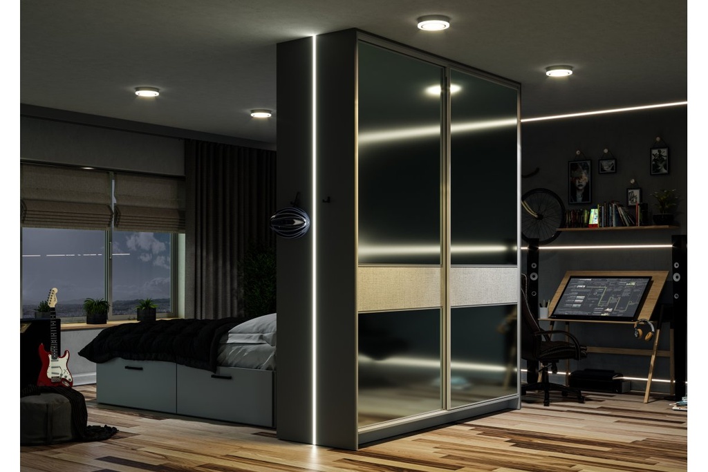 Профіль GTV GLAX для світлодіодної стрічки, врізний, 3 м