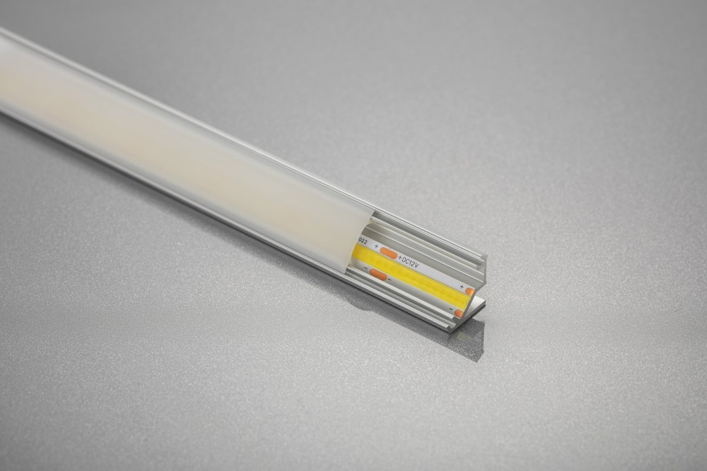 Профіль GTV GLAX для світлодіодної стрічки, кутовий накладний, 3 м