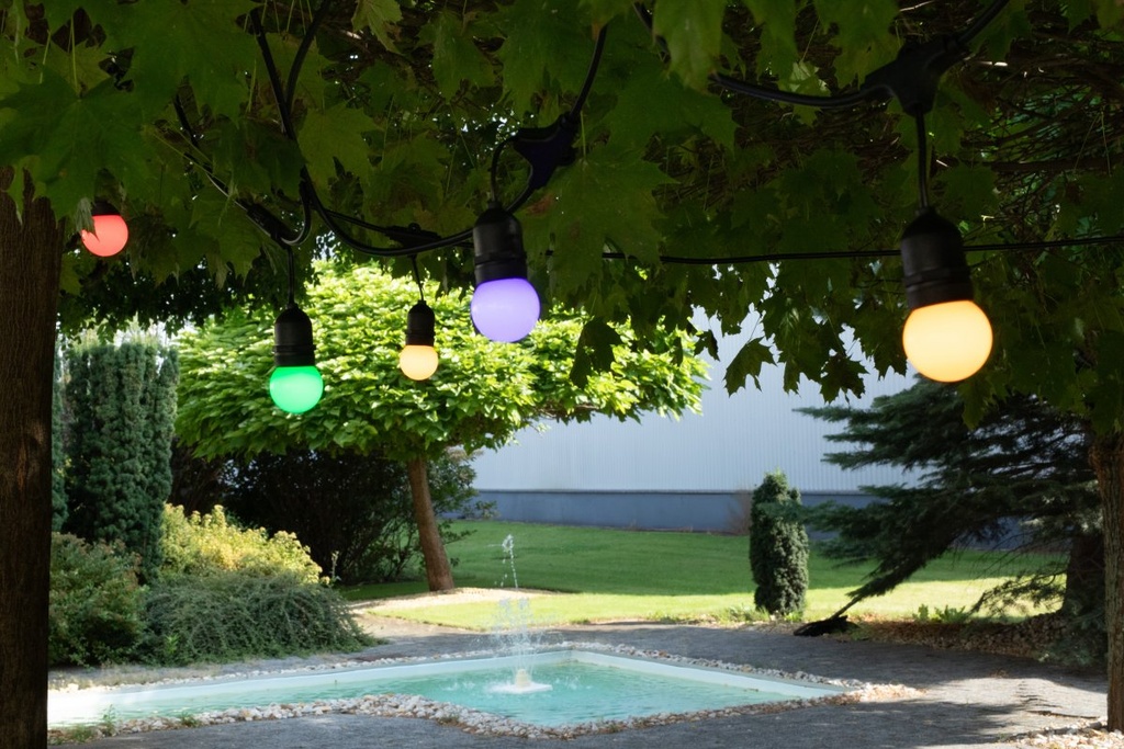 Садова гірлянда GTV 10м, AC220-240V, 50-60Hz, 10xE27, 2x0,75мм