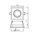 Світильник врізний поворотний GTV SALTO, IP20, квадратний, білий (OP-SALKW-10)