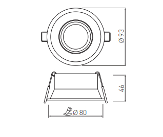 Світильник врізний поворотний GTV SALTO, IP20, круглий, білий (OP-SALOK-10)