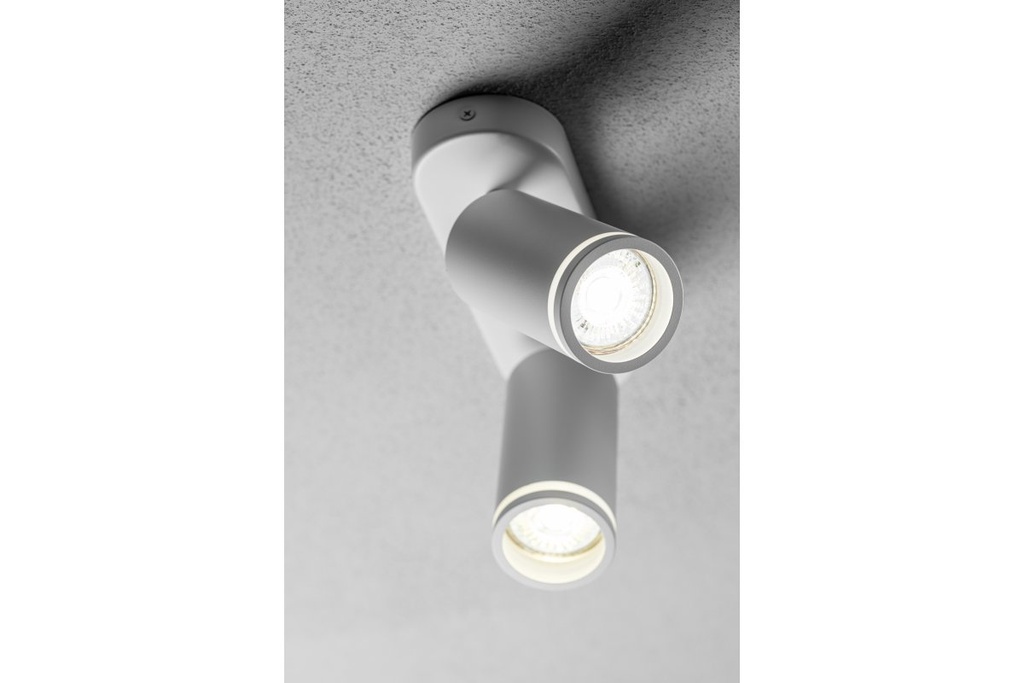 Світильник подвійний GTV SOLIS, алюміній, 55x100мм, IP20, 2*GU10, макс. 50Вт, макс. 250В, 50/60Гц, білий