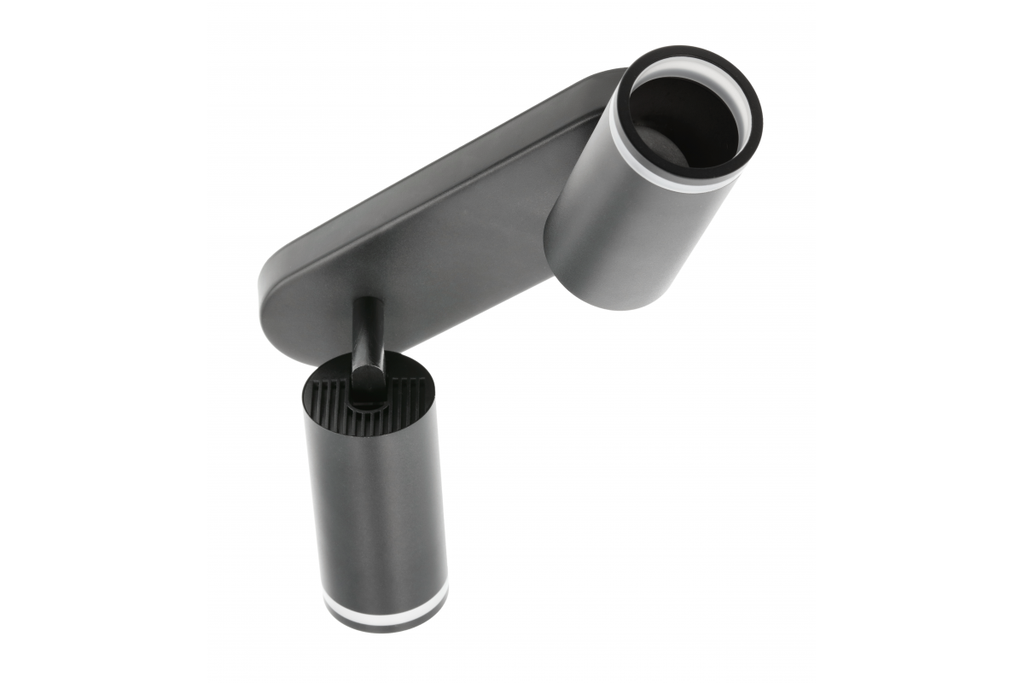 Світильник подвійний GTV SOLIS, алюміній, 55x100мм, IP20, 2*GU10, макс. 50Вт, макс. 250В, 50/60Гц, чорний