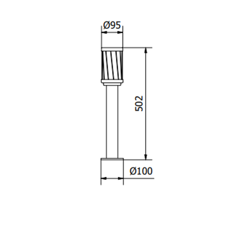 Світильник садовий GTV KERTA-P 50, E27, max.12W, IP44, стовпчик, графіт (OS-KERTP40-30)