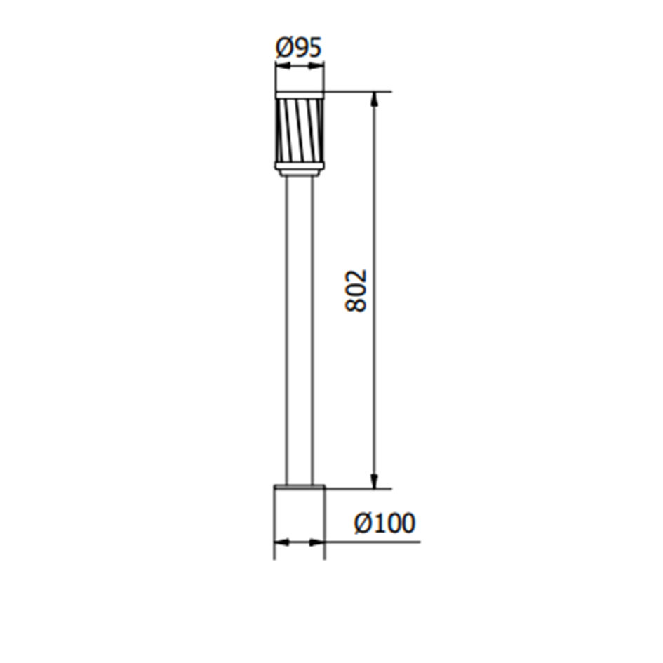 Світильник садовий GTV KERTA-P 80, E27, max.12W, IP44, стовпчик, графіт (OS-KERTP80-30)