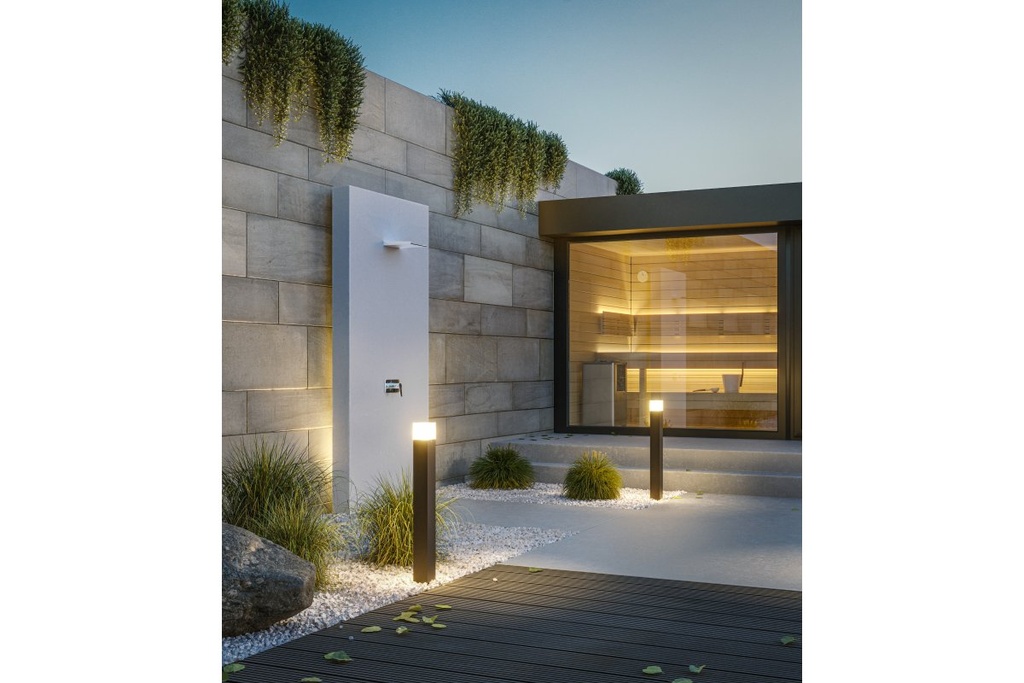 Світильник садовий GTV LARGO-P 80, E27, MAX.15W, IP44, стовпчик, графіт (OS-LARGP80-30)