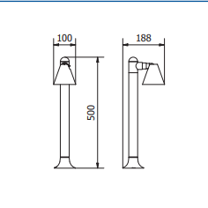 Світильник садовий GTV LUSTINO-P 50, GU10, max.20W, IP44, 500 мм, стовпчик (OS-USTIP40-30)