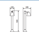 Світильник садовий GTV LUSTINO-P 50, GU10, max.20W, IP44, 500 мм, стовпчик (OS-USTIP40-30)