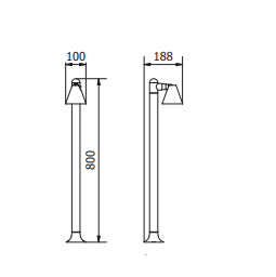 Світильник садовий GTV LUSTINO-P 80, GU10, max.20W, IP44, 800 мм, стовпчик (OS-USTIP80-30)