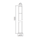 Світильник садовий GTV MILAN-P 100, E27, max.20W, IP54, стовпчик, інокс