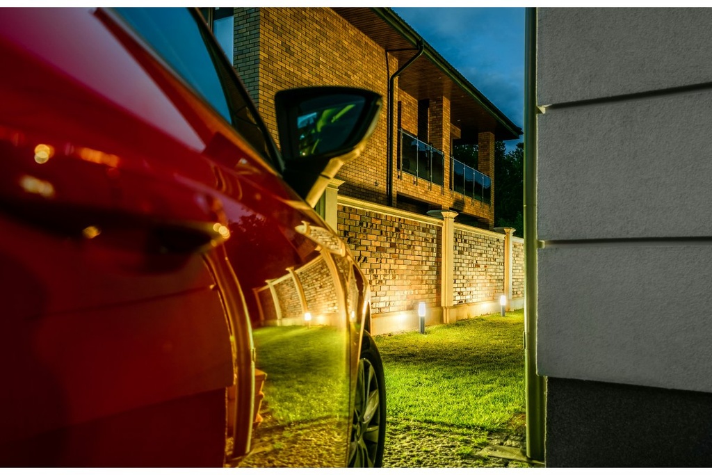 Світильник садовий GTV MILAN-P 45, E27, max.20W, IP54, стовпчик, інокс