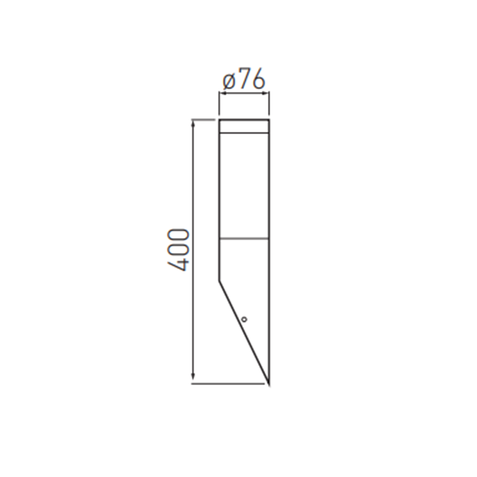Світильник садовий GTV MILAN-U, E27, max.20W, IP54, бра похиле, інокс