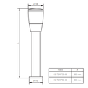 Світильник садовий GTV TORO-P 50, E27, MAX.15W, IP54, стовпчик, чорний (OS-TORP50-00)