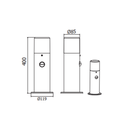 Світильник садовий з датчиком руху GTV CORTA-P PIR 40, E27, MAX.25W, IP44, стовпчик, графіт (OS-CORP40P-30)