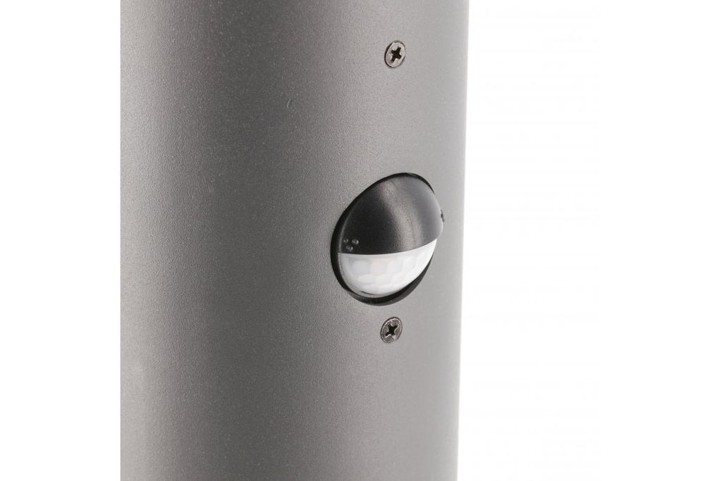 Світильник садовий з датчиком руху GTV CORTA-P PIR 40, E27, MAX.25W, IP44, стовпчик, графіт (OS-CORP40P-30)