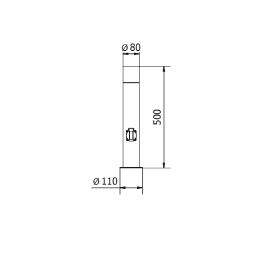 Світильник садовий з розеткою GTV LARGO-P 50, E27, MAX.15W, IP44, стовпчик, графіт (OS-LARGP40G-30)