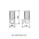 Світильник садовий фасадний бра GTV KERTA-A, E27, max.12W, IP44, графіт (OS-KERT0UA-30)