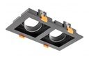 Світильник точковий GTV RUBIO, 187x102mm, IP20, квадратний, подвійний, чорний (пластик) (OP-RUBIOKW2-00)