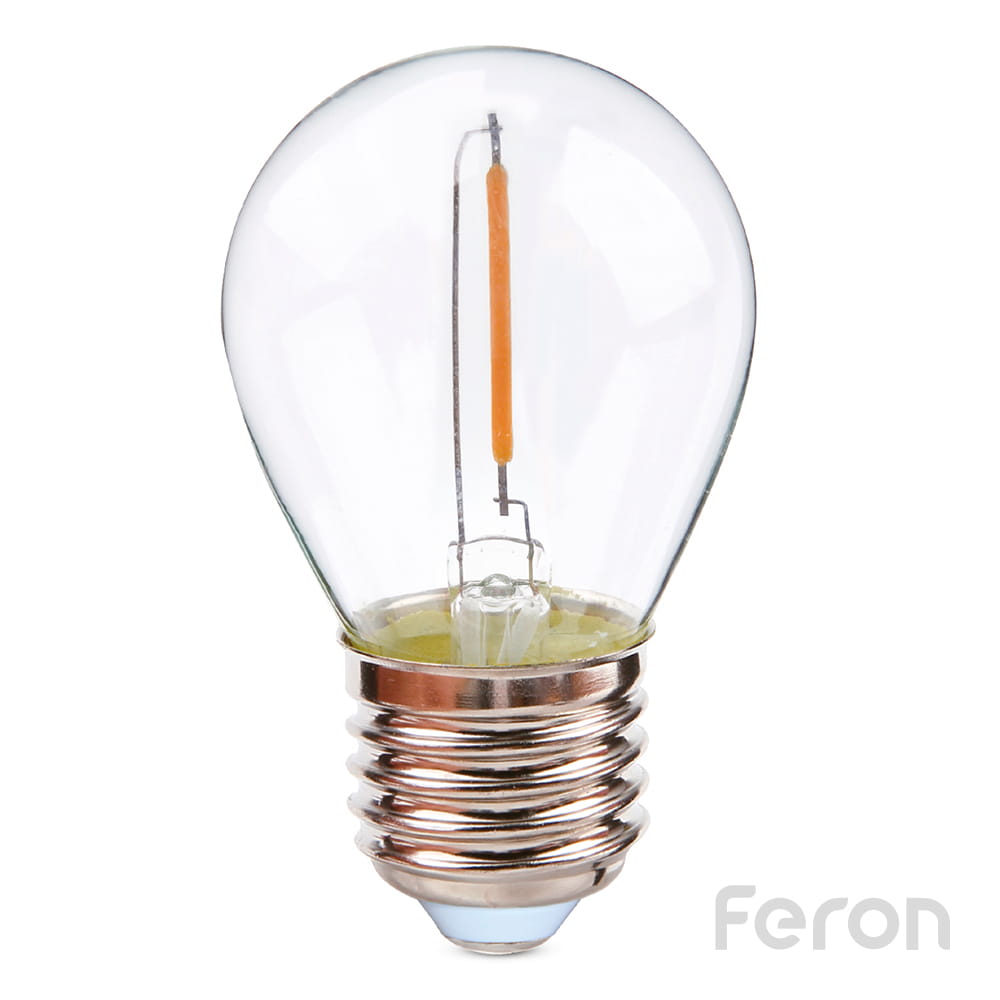 Світлодіодна лампа Feron Filament LB-61 1Вт E27 2700K прозора