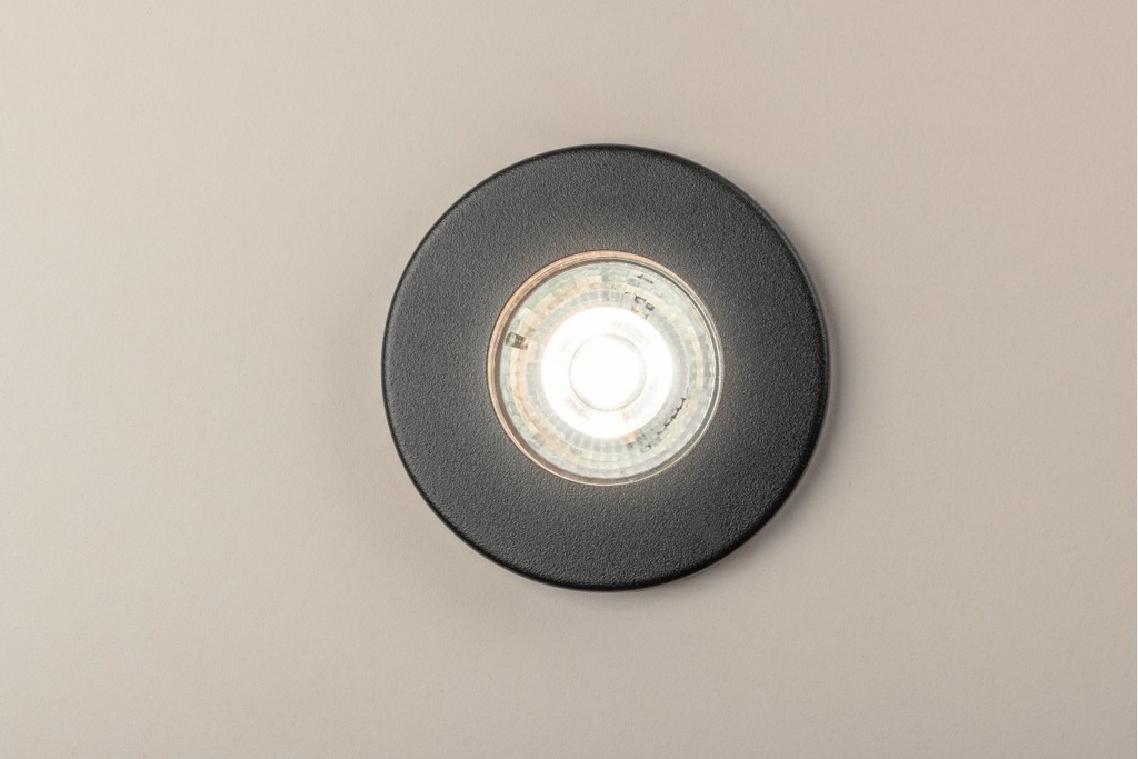 Стельовий точковий світильник GTV MAREA, IP54/IP20 круглий, чорний, (метал)