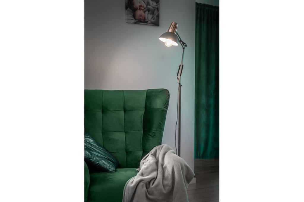 Торшер GTV decor ARTEMIA, 1xE27, max.40W, IP20, Ø16,3cm, сірий (LP-ART-F-E27-15-DEC)