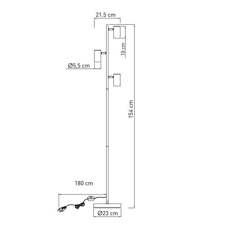 Торшер GTV VENETO, IP20, max.20W, 3xGU10, білий (LP-VEN20WO-00)