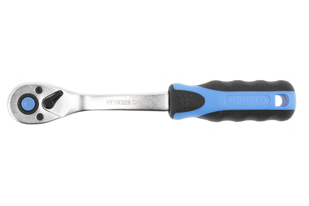 Тріскатка вигнута HOEGERT (HT1R322) з кнопкою 1/2" 72 зубця