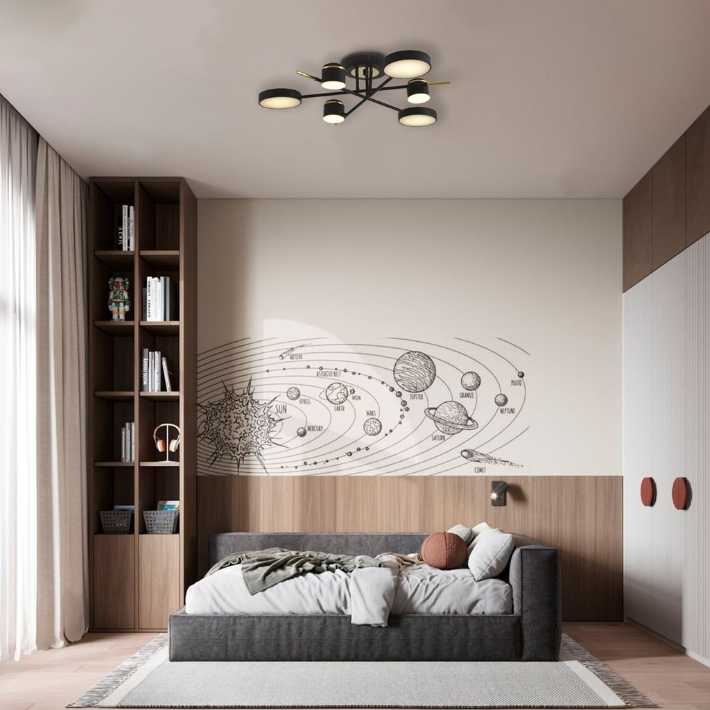 Світлодіодна люстра Ardero AL6122ARD STORIA 45Вт чорний золото