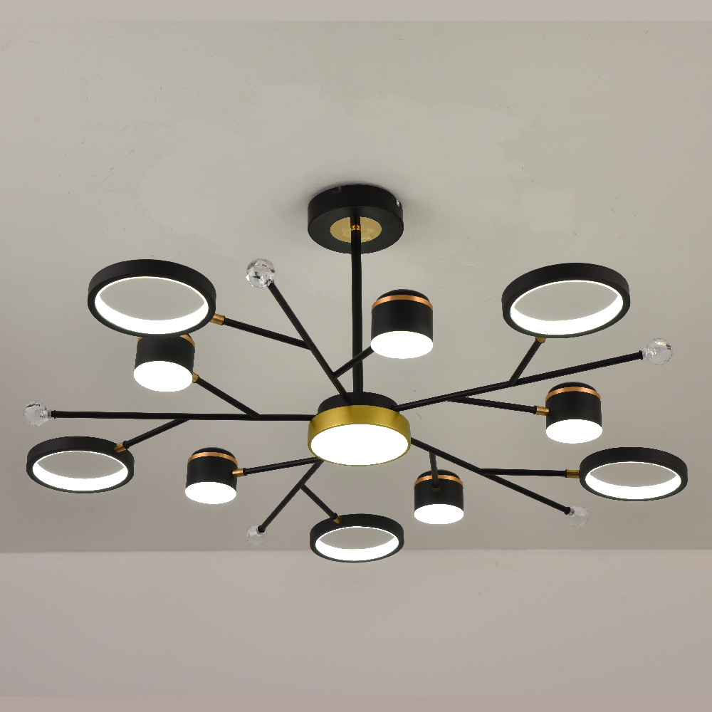 Світлодіодна накладна люстра Ardero AL6121ARD STORIA 72Вт чорний золото