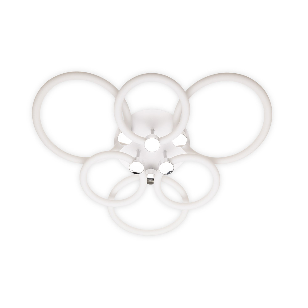 Світлодіодна накладна люстра Ardero AL6136ARD FELICITY 115Вт білий срібло