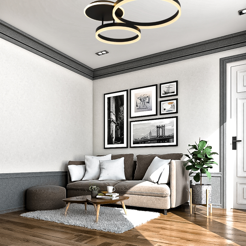 Світлодіодна накладна люстра Ardero AL6330ARD JUPITER M 70Вт чорний