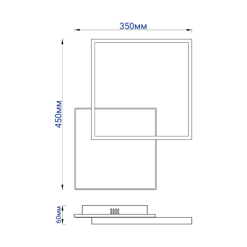 Світлодіодна накладна люстра Feron AL6200 QUADRO S 50Вт білий