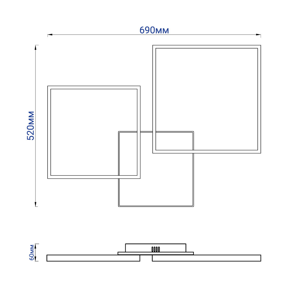 Світлодіодна накладна люстра Feron AL6300 QUADRO M 90Вт білий