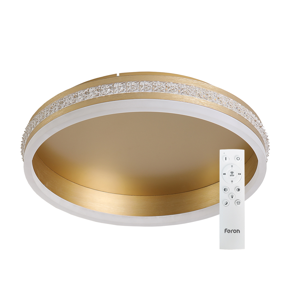 Світлодіодна накладна люстра Feron AL6600 SHINE 70Вт золото