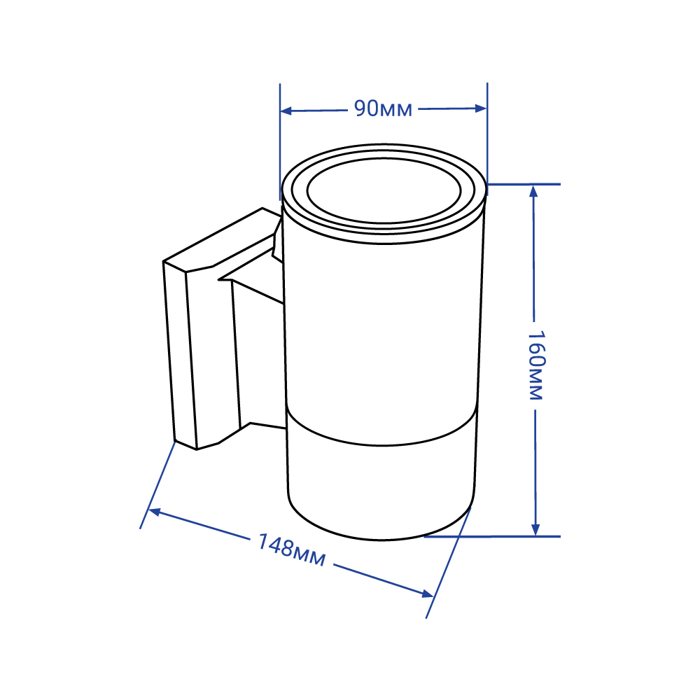 Архітектурний накладний світильник Feron DH0701 під лампу сірий