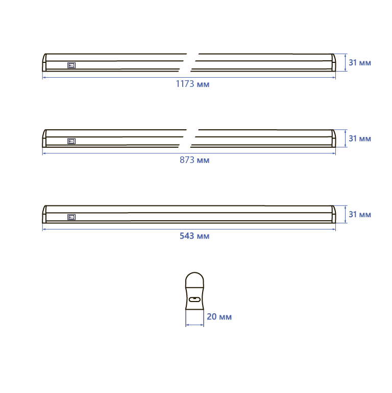 Світлодіодний лінійний світильник Feron AL7001 18Вт фіто