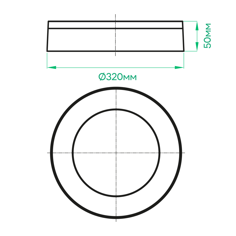 Світлодіодний накладний світильник Ardero AL3007-RB 30Вт 5000K чорний