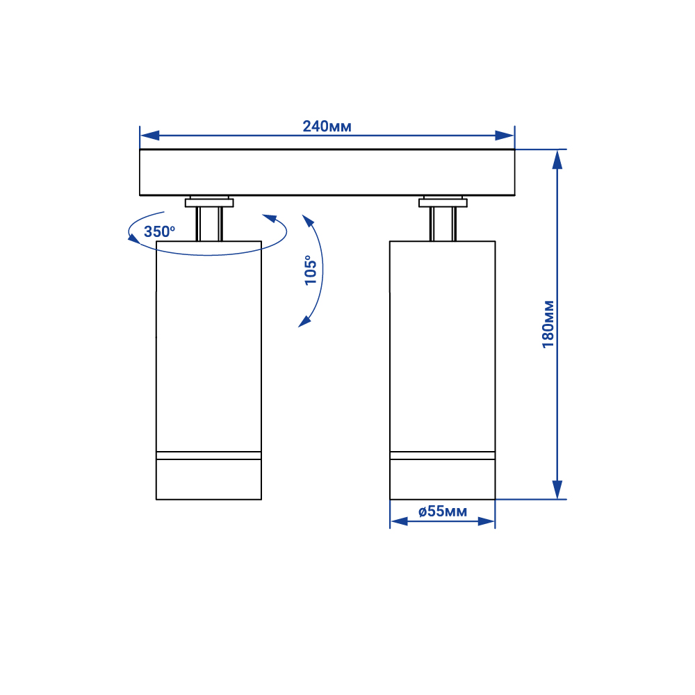 Світлодіодний накладний світильник Feron AL556-2 20Вт 4000K чорний