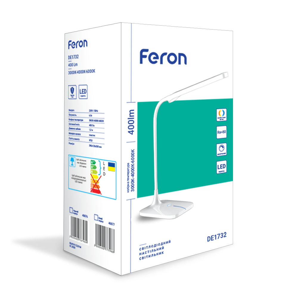 Світлодіодний настільний світильник Feron DE1732 6Вт білий