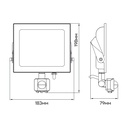 Світлодіодний прожектор Ardero LL-2050ARD 50Вт з датчиком руху чорний