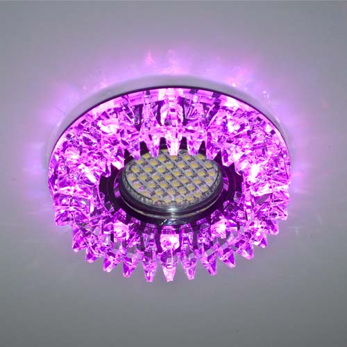 Вбудований світильник Feron CD2540 під лампу з RGB підсвіткою прозорий