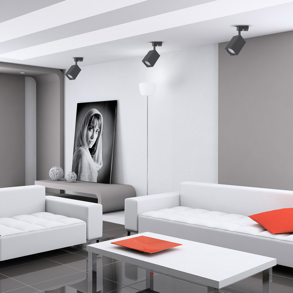 Трековий світильник Feron ML337 під лампу чорний