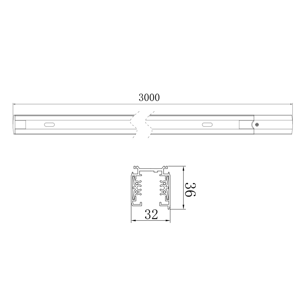 Шинопровід Ardero CAB1300 трифазний 3м чорний