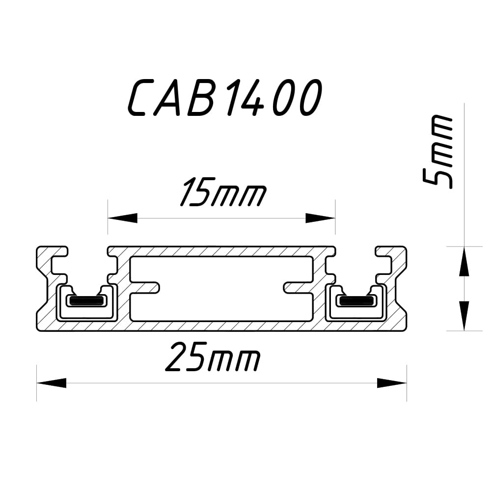 Шинопровід Ardero CAB1400 ULTRA чорний накладний 2м