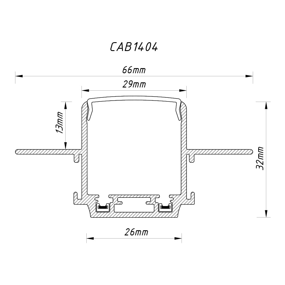 Шинопровід Ardero CAB1404 ULTRA чорний вбудований 1м