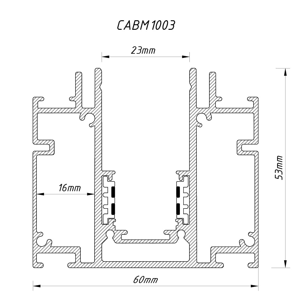Шинопровід Ardero CABM1003 чорний встраиваемый 2м