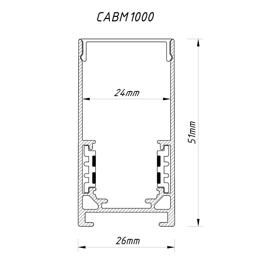 Шинопровід Feron CABM1000 чорний накладний 3м
