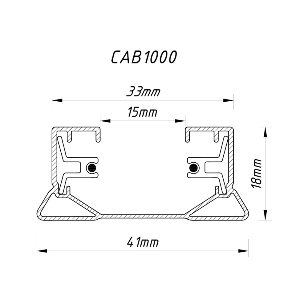 Шинопровід однофазний Feron CAB1000 1м чорний
